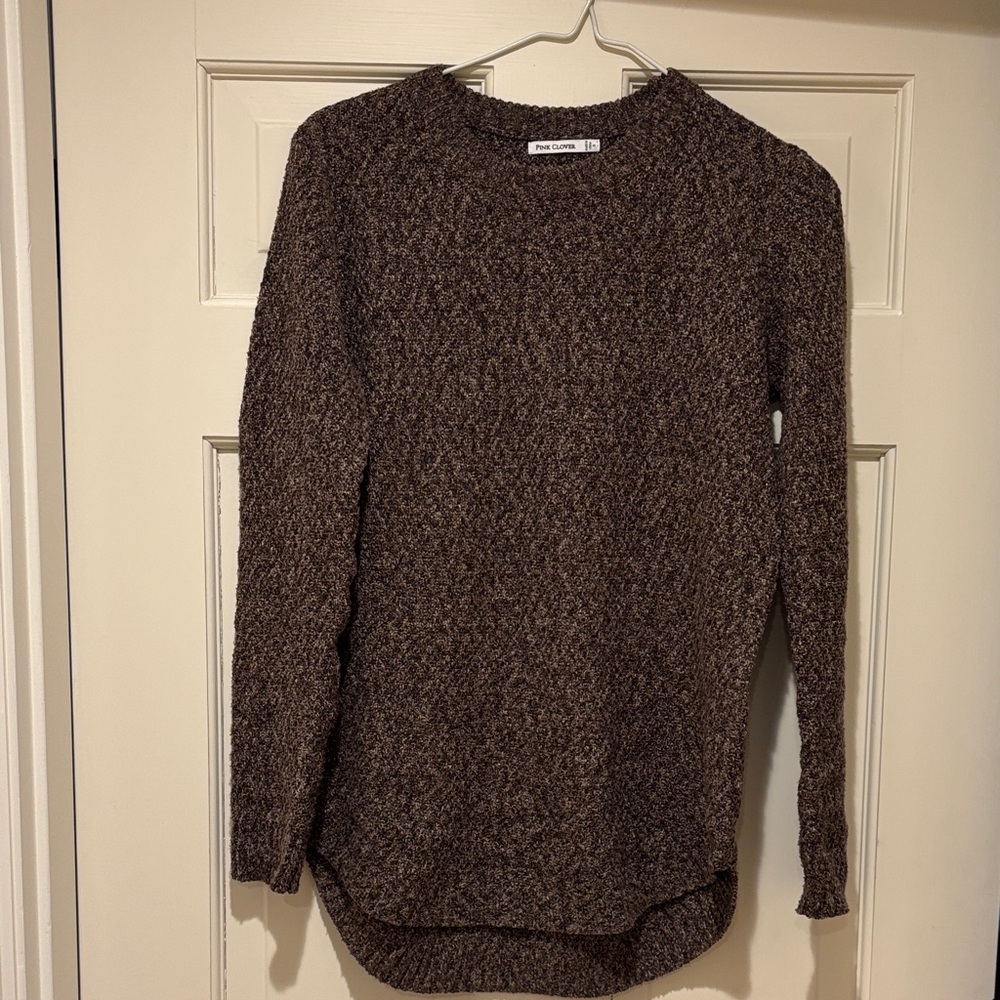 Pink Clover Brown Marled Crewneck Sweater